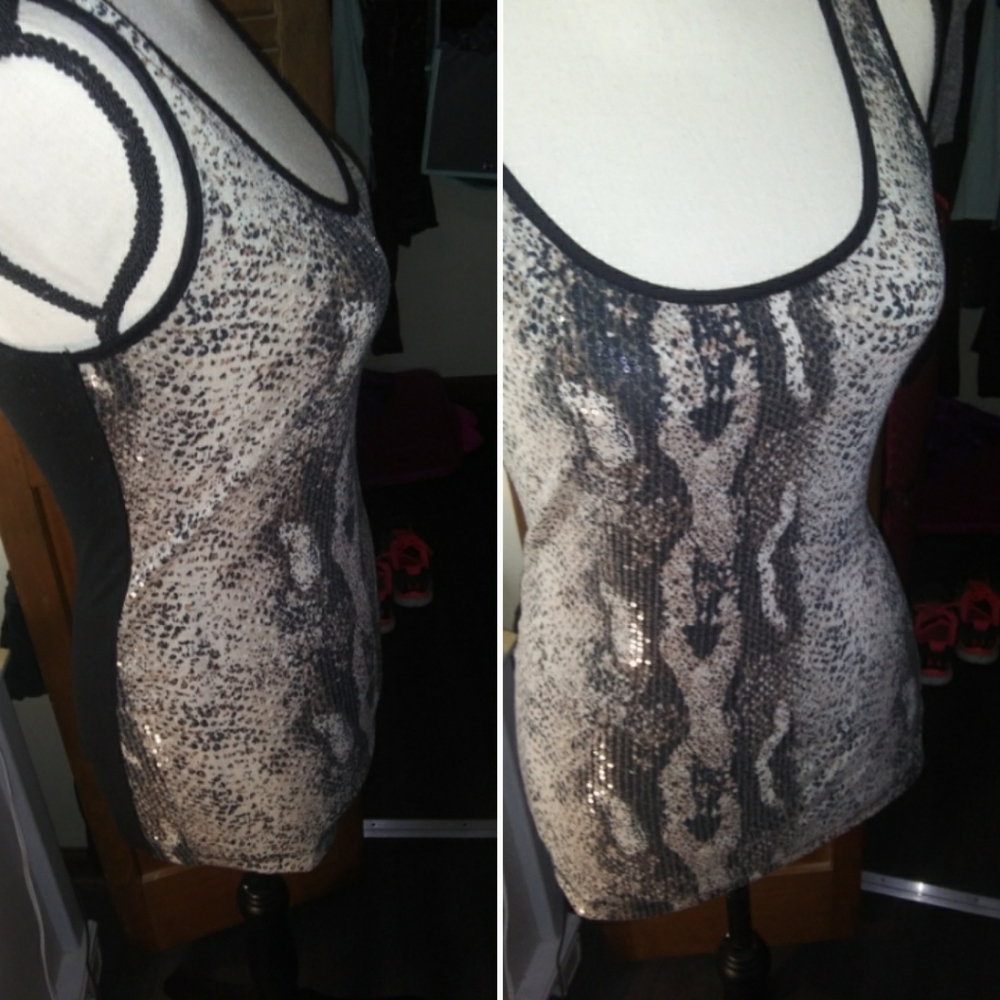 2B be be sequin tank top, sad, EUC